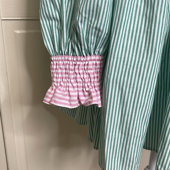 TOPSHOP Women's Tall Stripe Mix and Match Mini Dress in Green and Pink S… - Picture 3 of 9